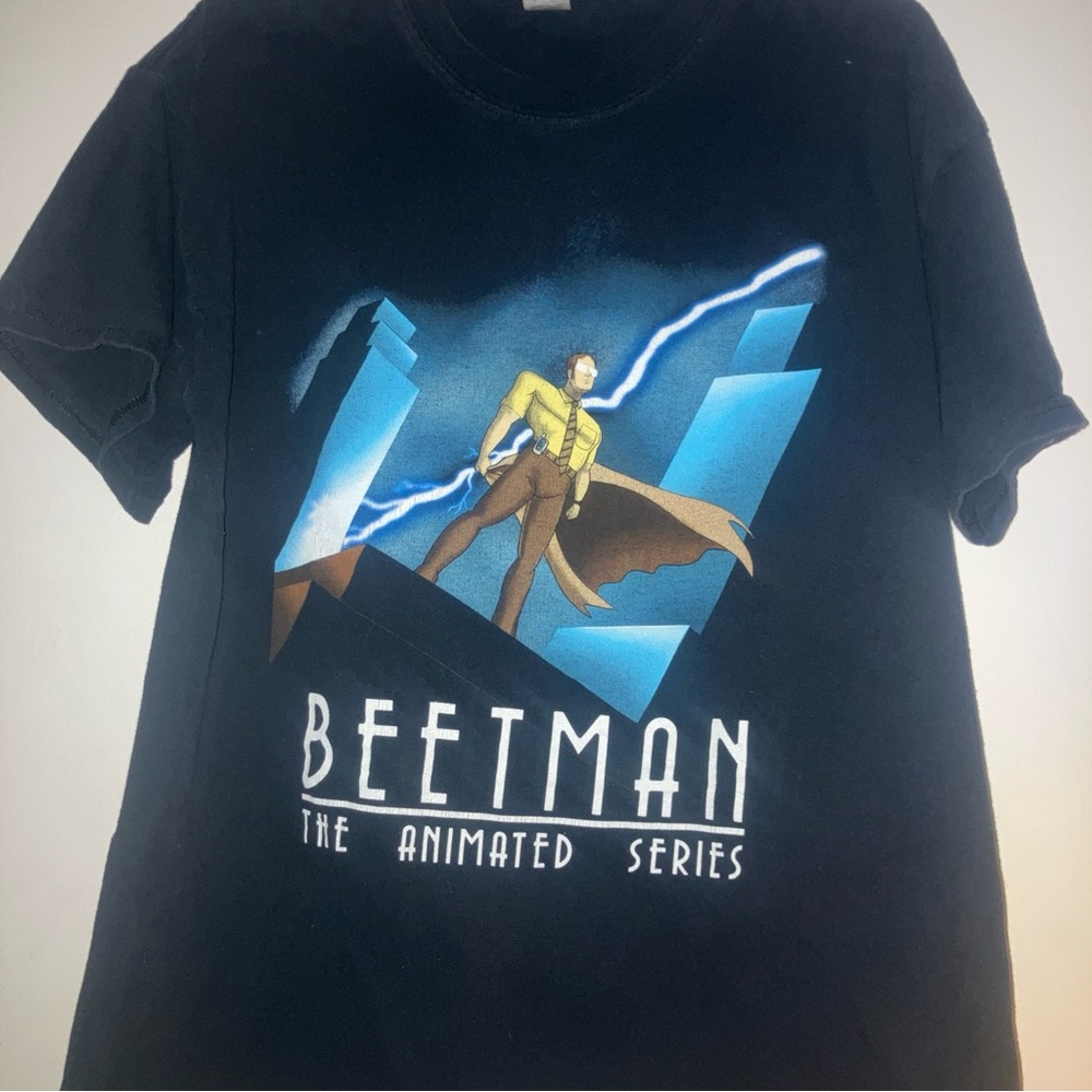 Men’s Large The Office Beetman Batman Dwight Shrute T Shirt Animated Series